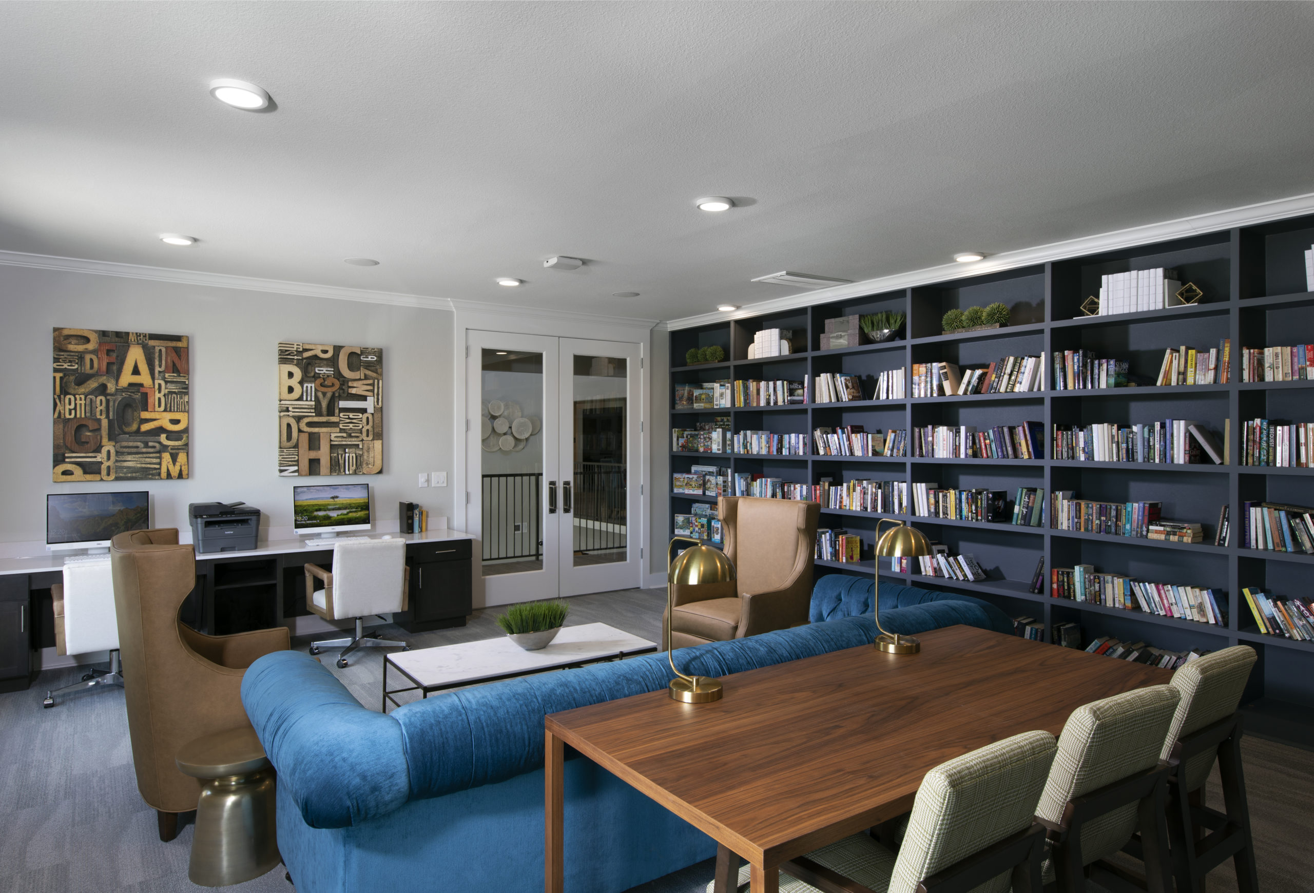 Library at Solea Keller Apartments in Fort Worth Texas