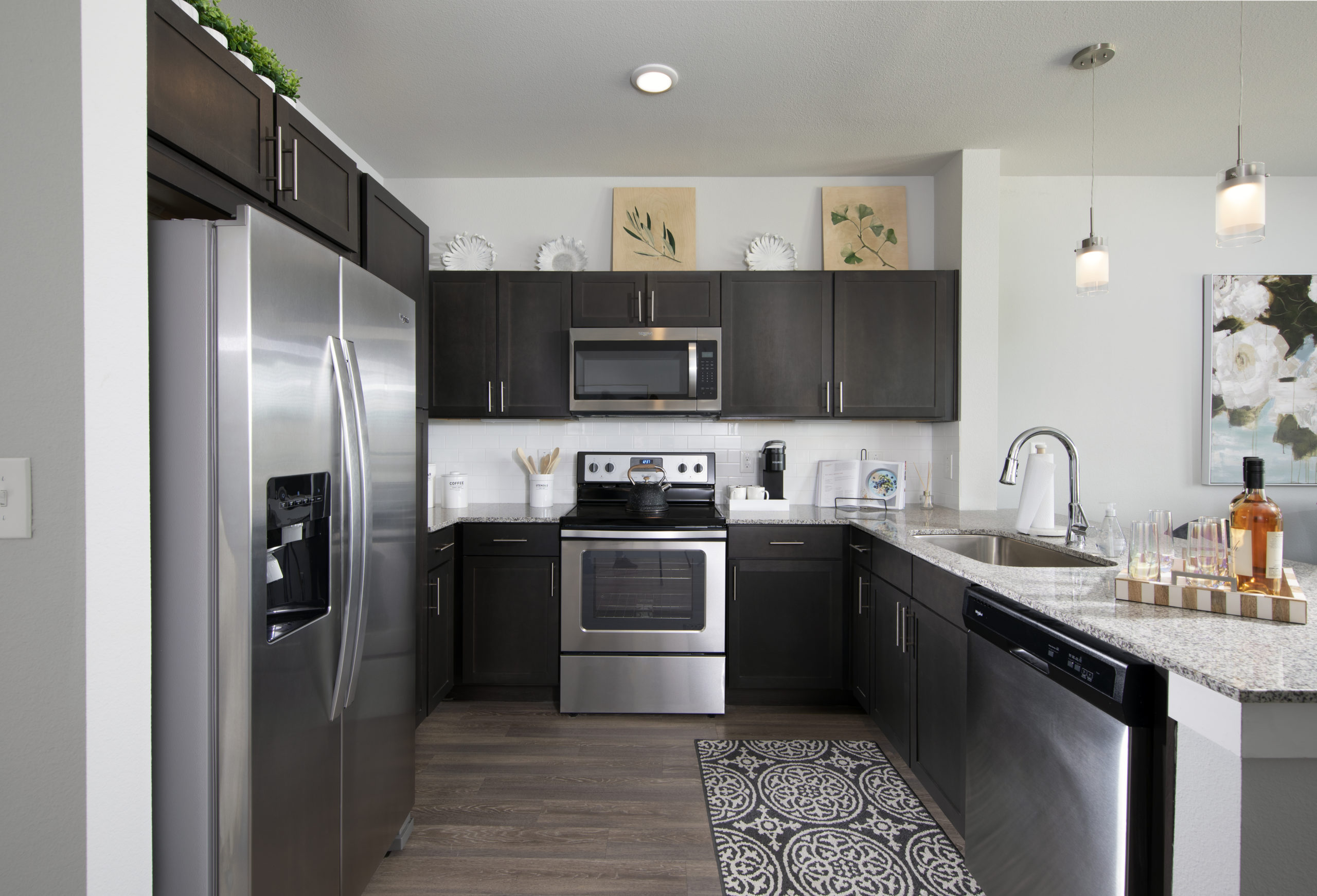 Stainless steel appliances at Solea Keller Apartments in FortWorth Texas